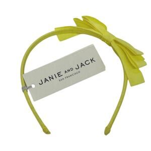 JANIE AND JACK Sunny Lemon Yellow Oversized Bow Headband - NWT